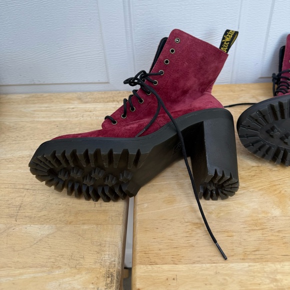 Dr Martens Kendra Boots Wine Red Sz 7 - Picture 8 of 15